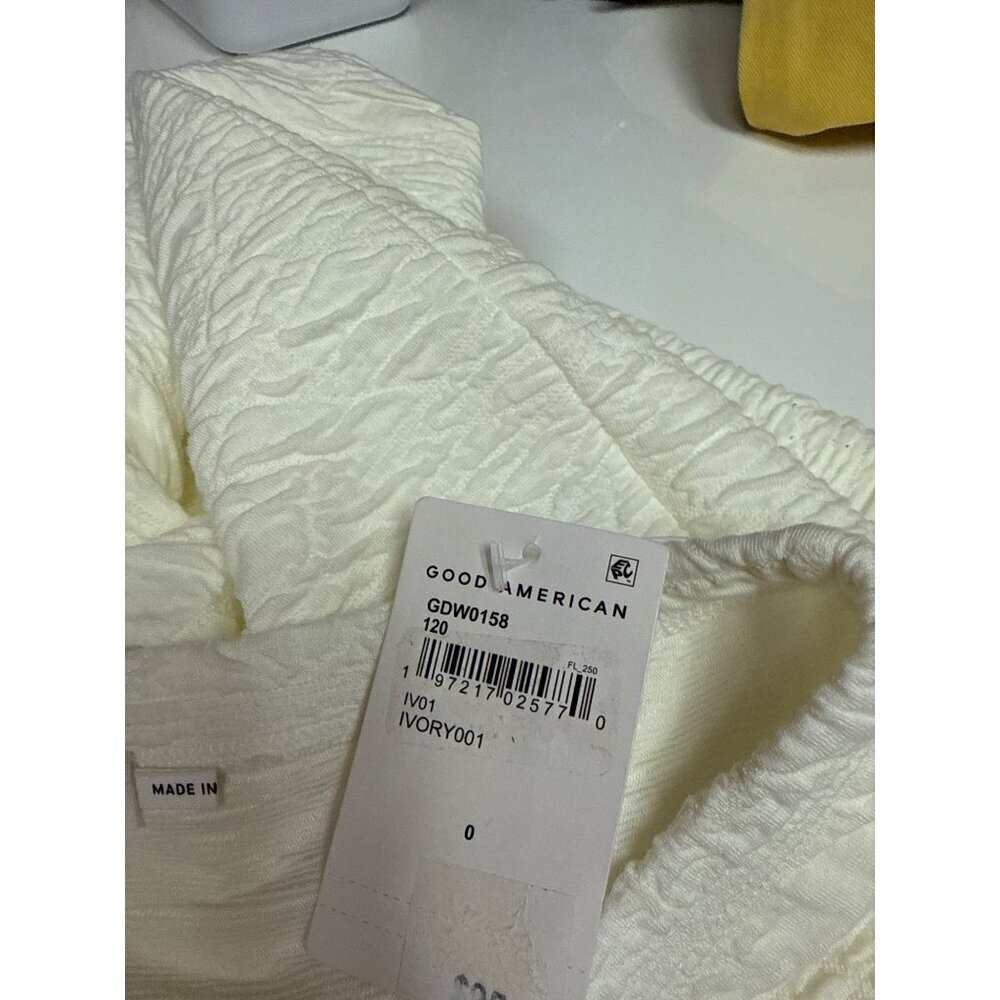 NEW Good American Women's Skirt Scrunchie Maxi Skirt Ivory 90s Pull On Size 0 - Picture 9 of 11